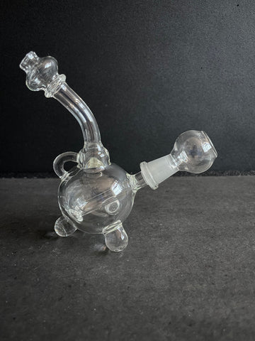 4" Pendant Dab Rig Fixed Stem Bubble Bottom - Clear | 10mm
