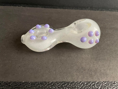 Glow in the Dark Donut Hole Frit Glass Pipe